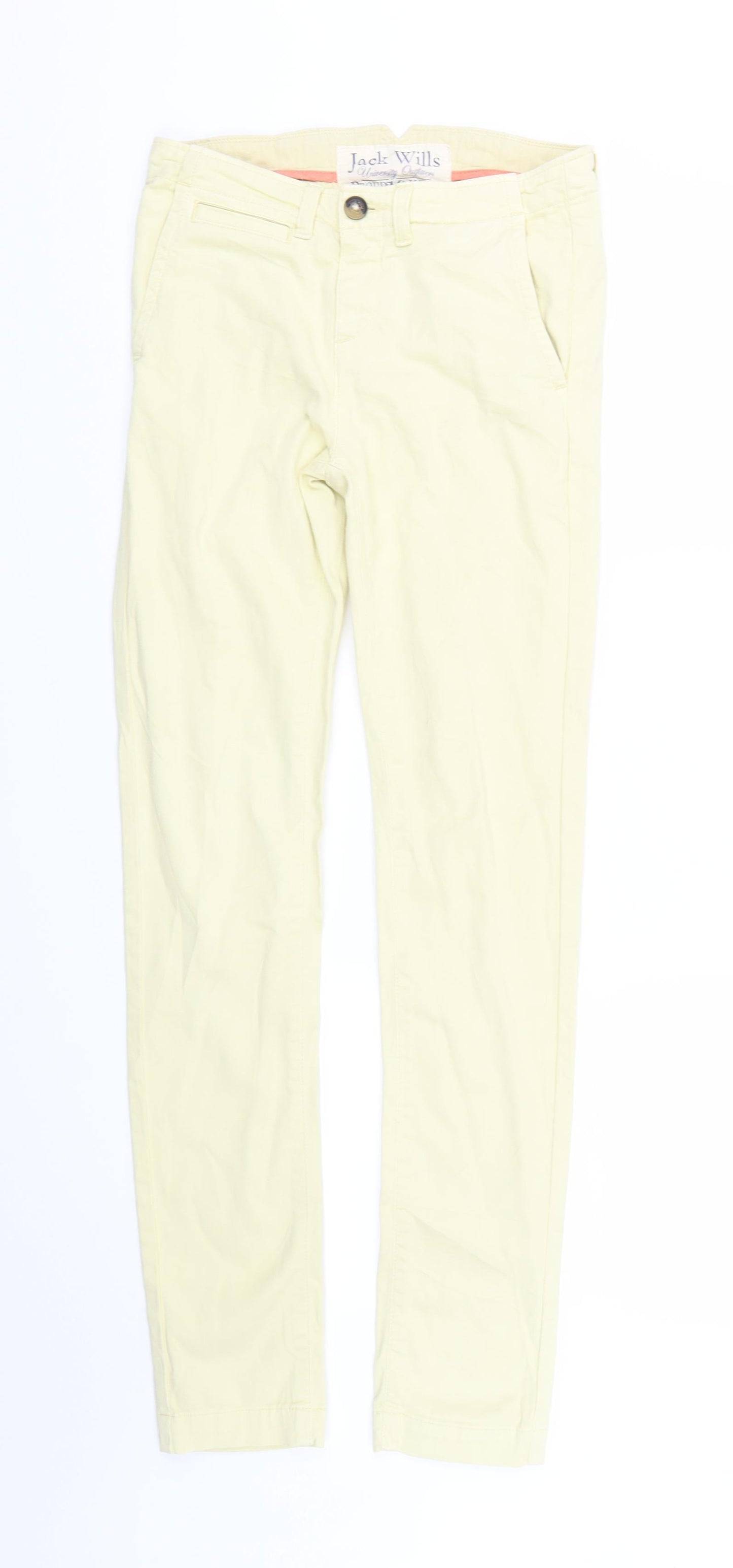 Jack Wills Womens Yellow  Denim Skinny Jeans Size 6 L29 in
