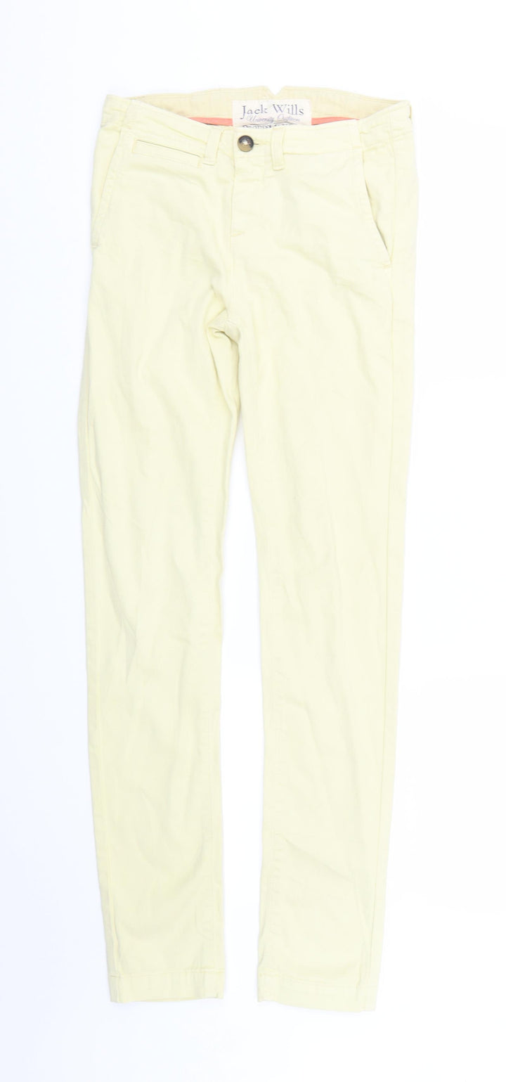 Jack Wills Womens Yellow  Denim Skinny Jeans Size 6 L29 in