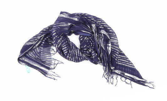 Front view of Oceon Club women’s blue striped scarf