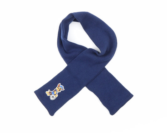 Front view of Nickelodeon boys’ blue knit rectangle scarf scarf one size