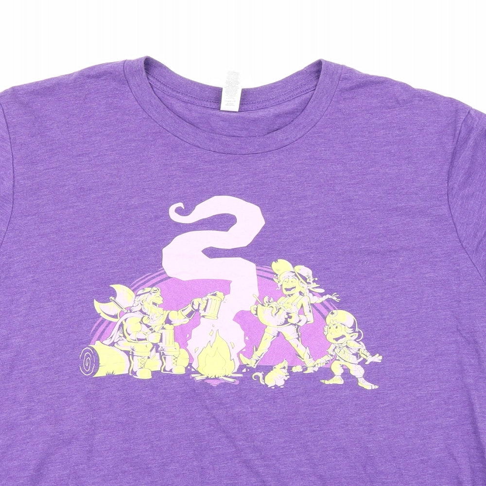 Canvas Mens Purple    T-Shirt Size L