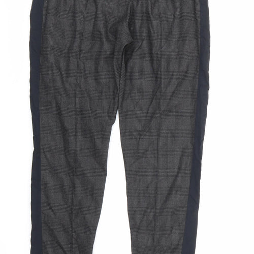 Pievu Mens Grey Check  Trousers  Size L L28 in