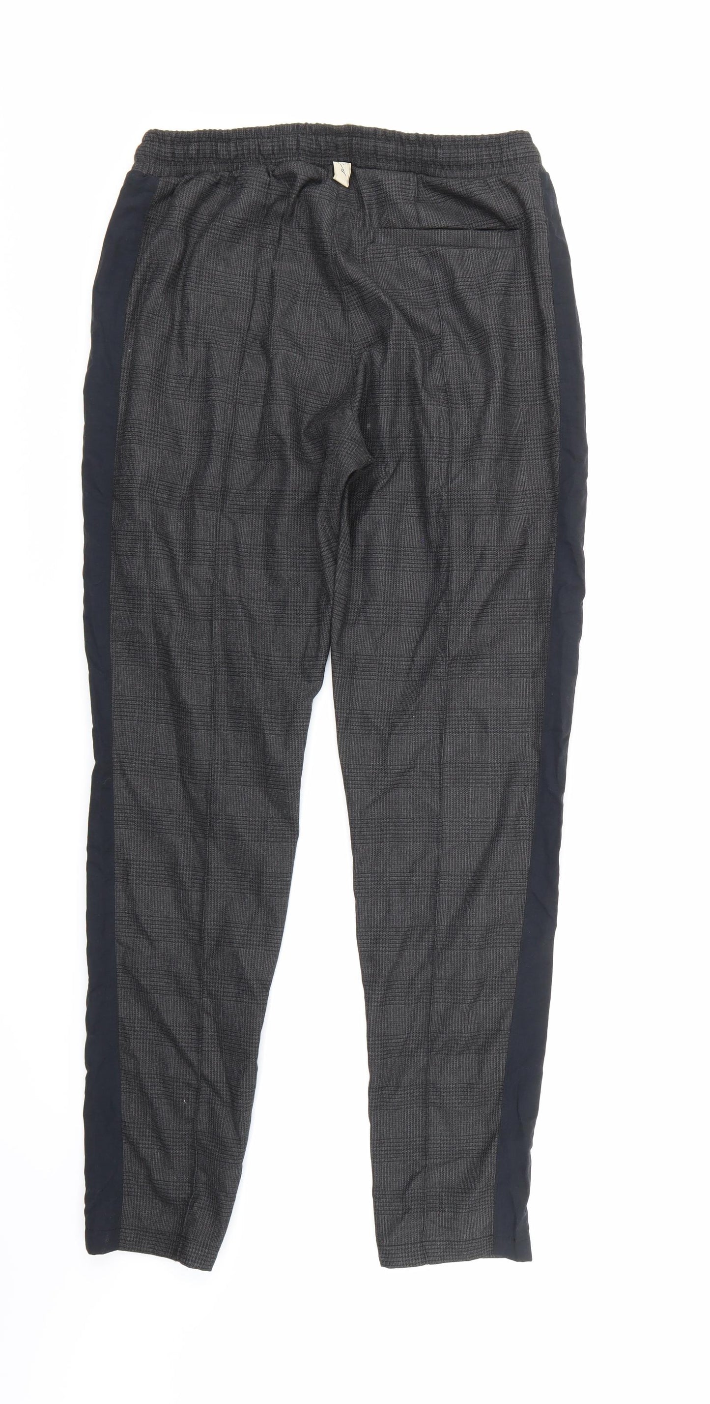 Pievu Mens Grey Check  Trousers  Size L L28 in