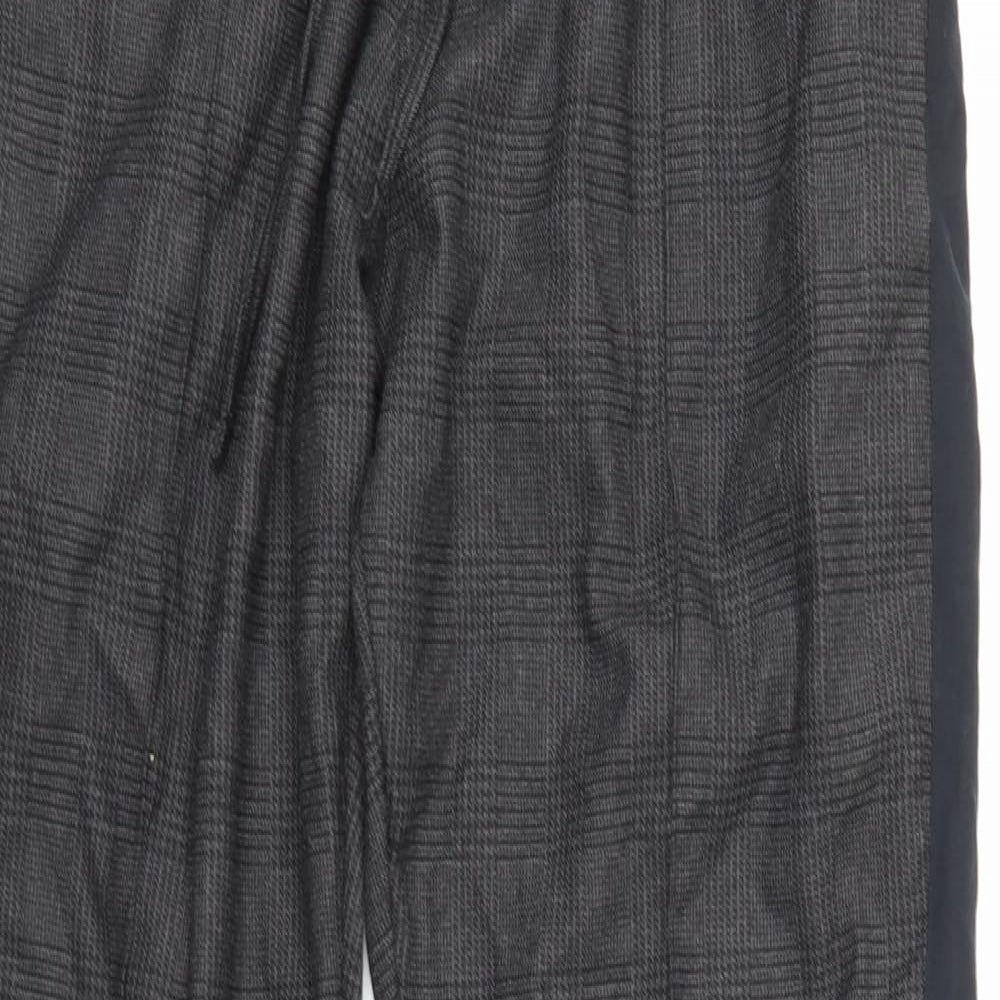 Pievu Mens Grey Check  Trousers  Size L L28 in