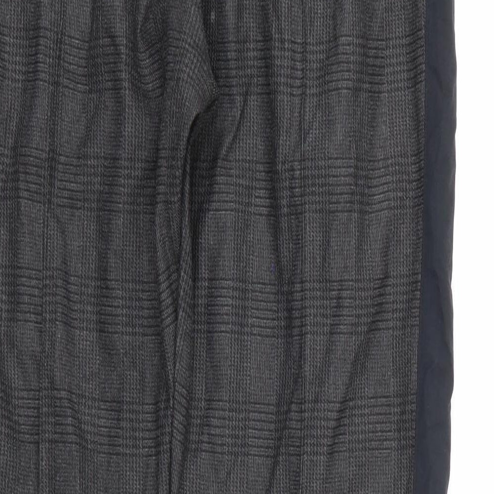 Pievu Mens Grey Check  Trousers  Size L L28 in