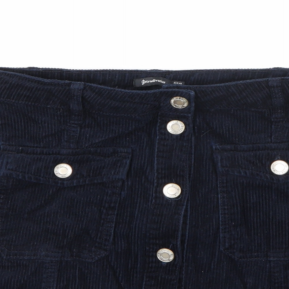 Stradivarius Womens Blue  Corduroy Mini Skirt Size 12
