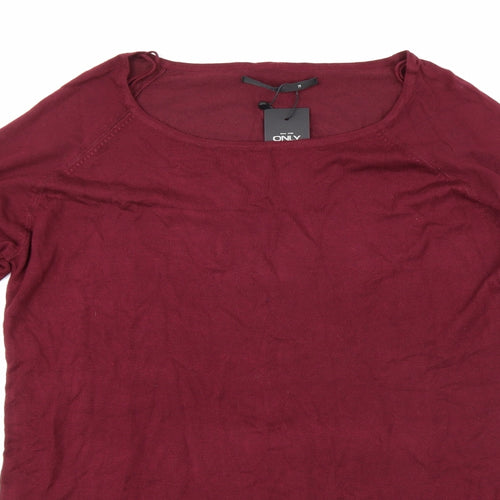 Only Mens Purple  Knit Pullover Jumper Size M