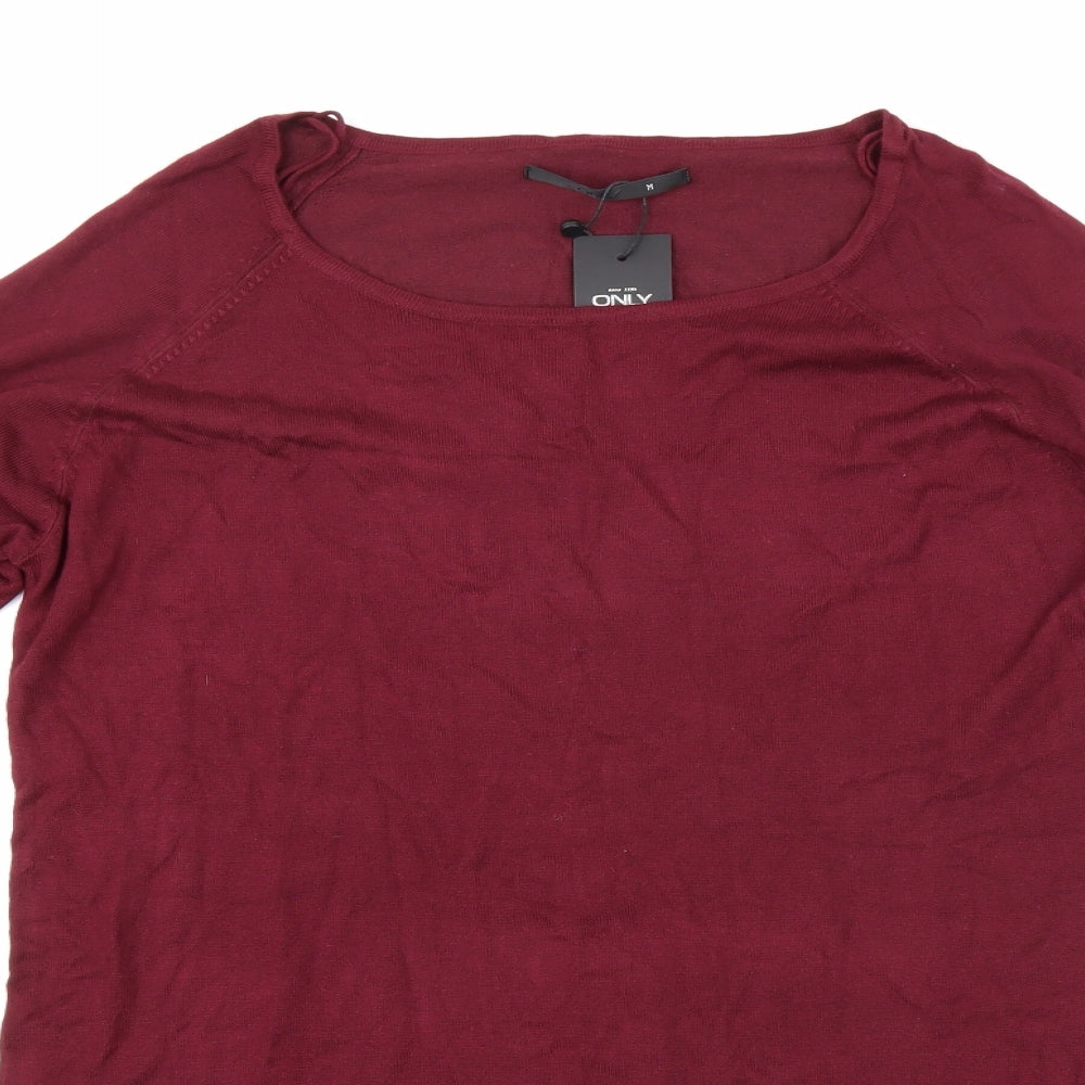 Only Mens Purple  Knit Pullover Jumper Size M