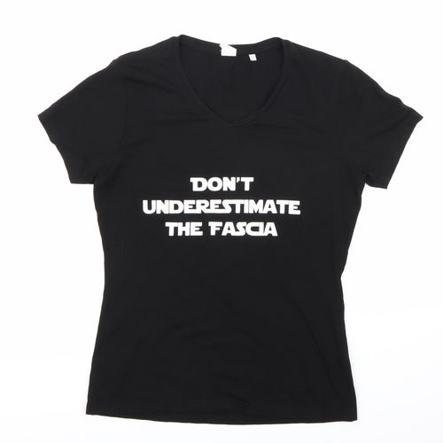 SF Women Womens Black   Basic T-Shirt Size L