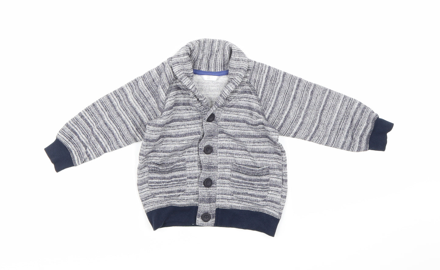 Preworn Boys Blue   Cardigan Jumper Size 18-24 Months