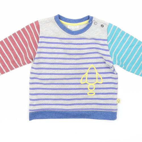 Angel & Rocket Boys Grey Striped  Pullover Sweatshirt Size 2-3 Years