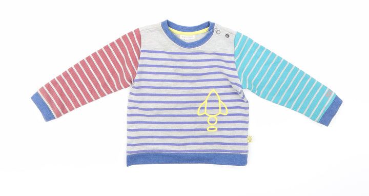 Angel & Rocket Boys Grey Striped  Pullover Sweatshirt Size 2-3 Years
