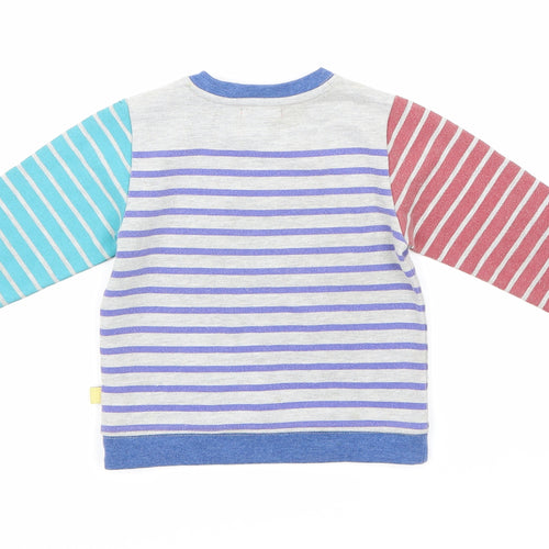 Angel & Rocket Boys Grey Striped  Pullover Sweatshirt Size 2-3 Years