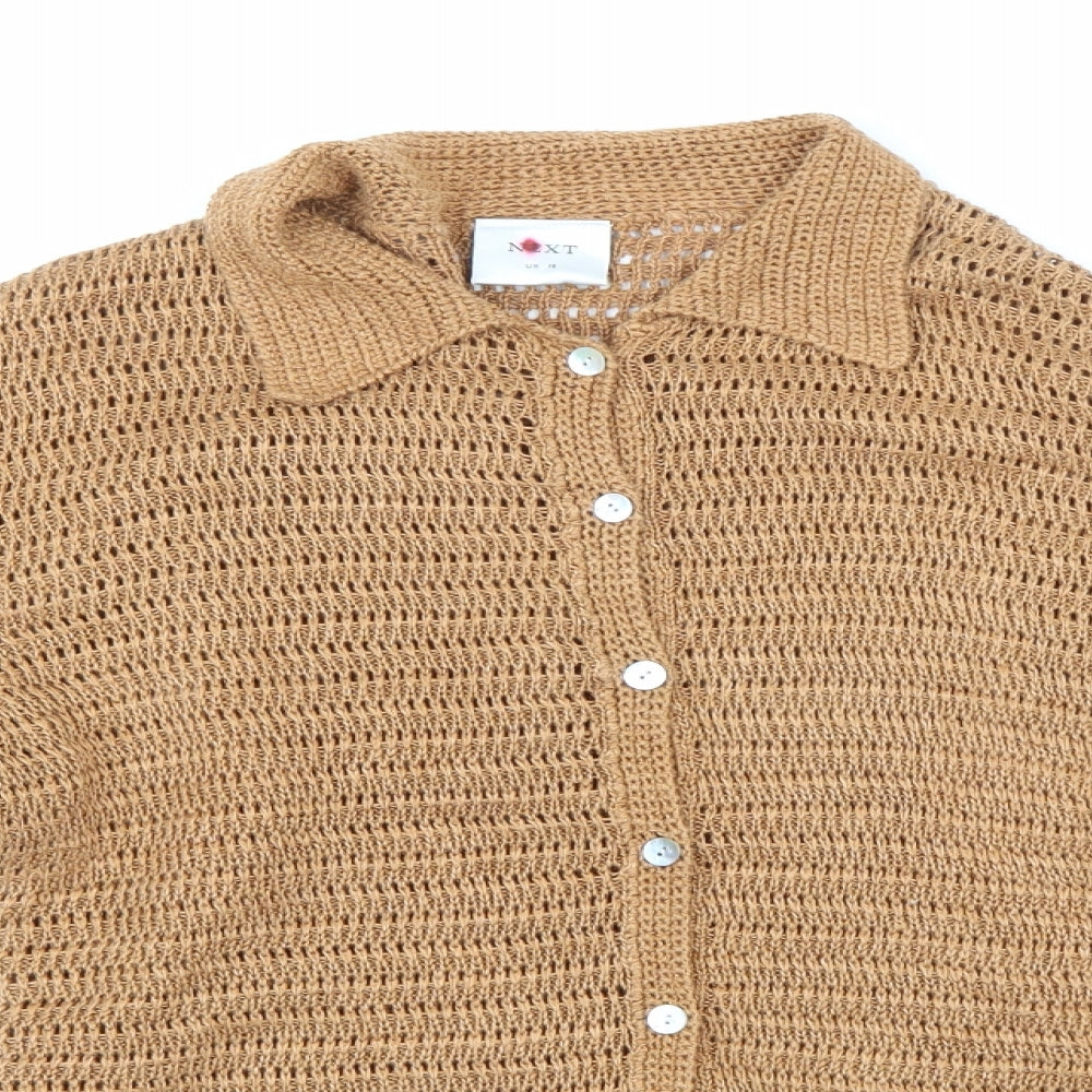 NEXT Womens Brown  Knit Cardigan Jumper Size 18