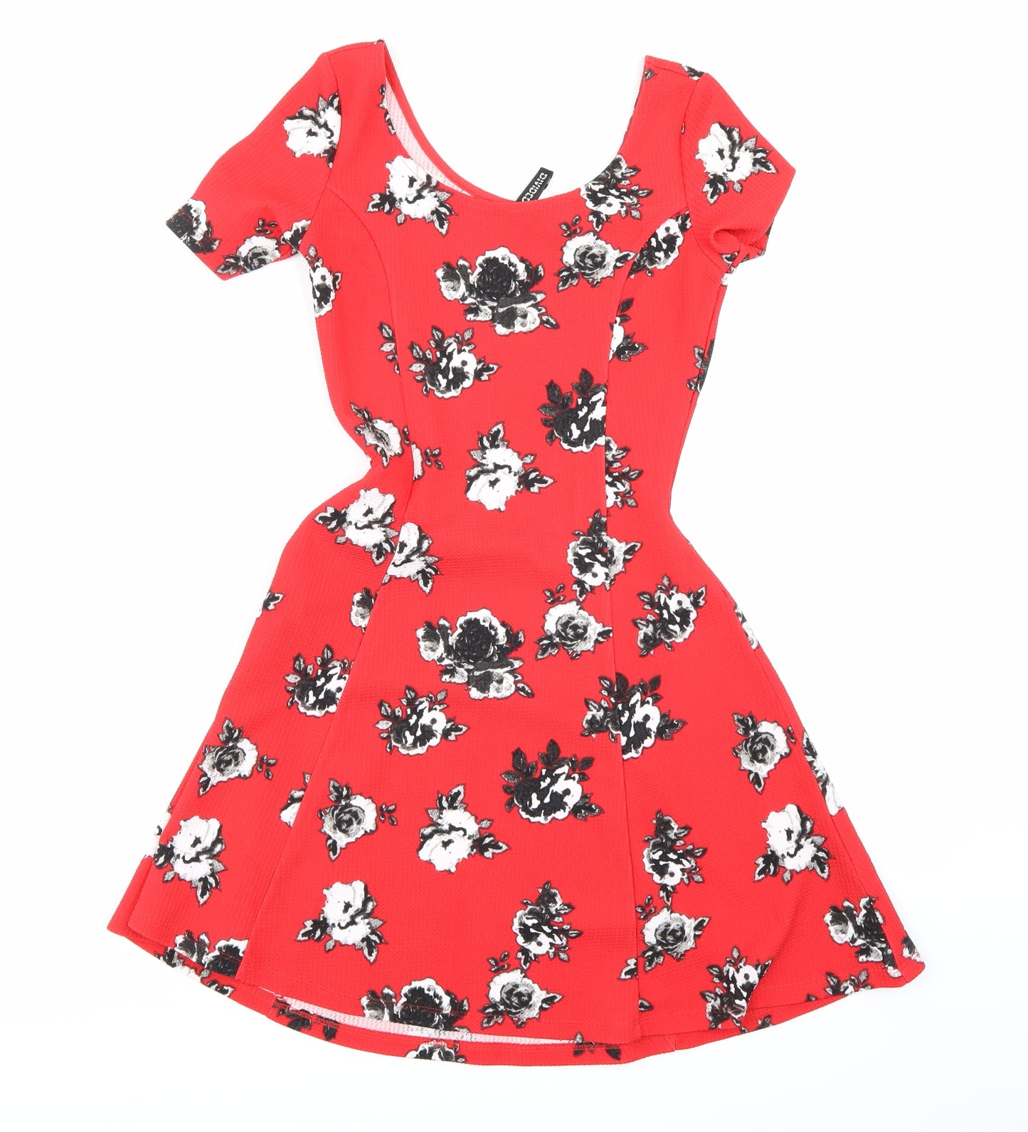 H&M Womens Red Floral  A-Line  Size 8