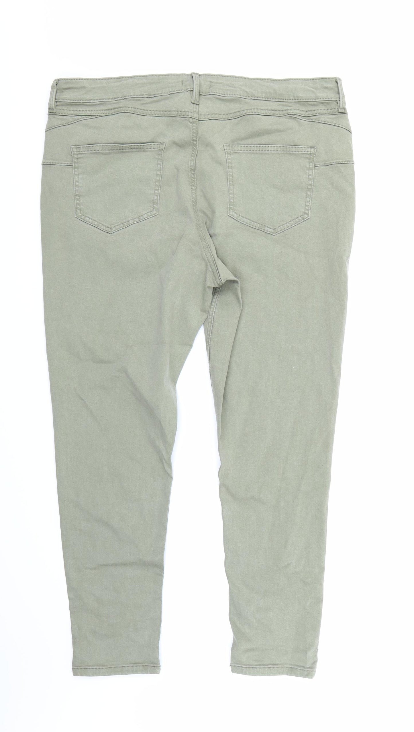 F&F Womens Green  Denim Skinny Jeans Size 20 L26 in