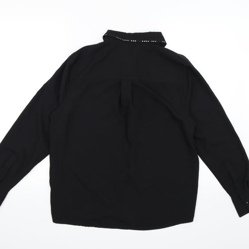 TWIGGY Womens Black   Basic Button-Up Size 14