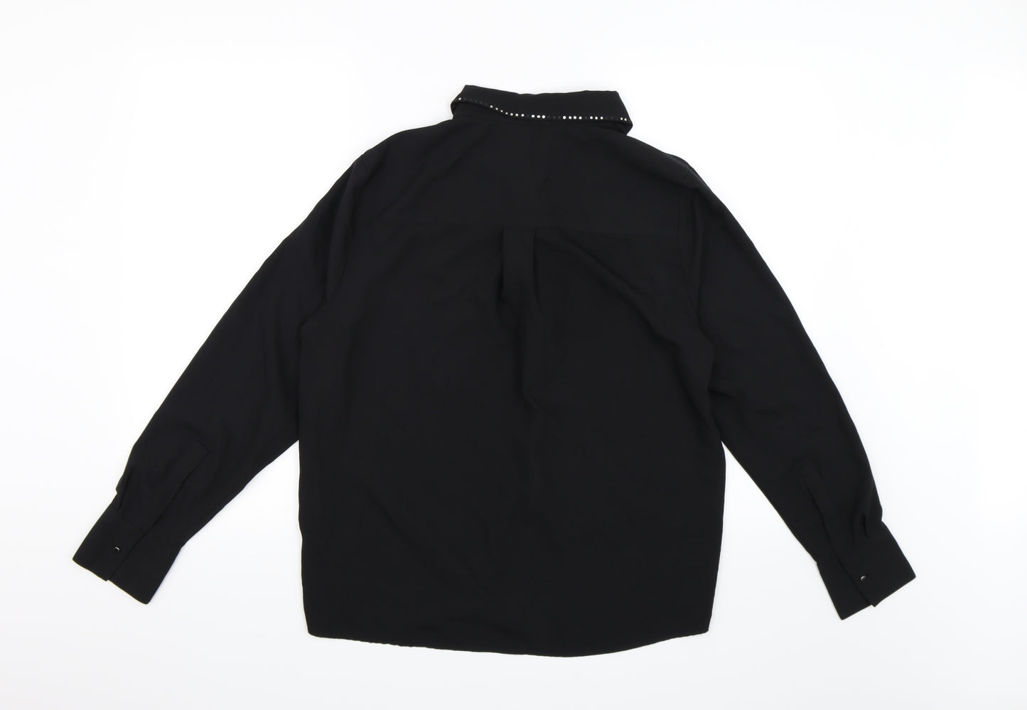 TWIGGY Womens Black   Basic Button-Up Size 14