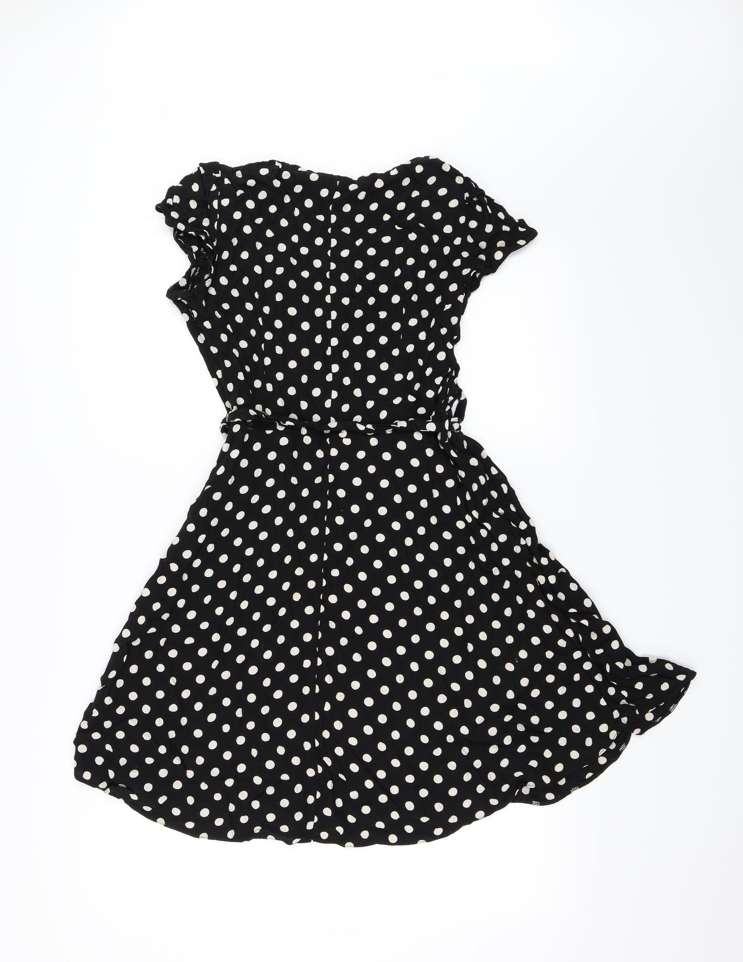 F&F Womens Black Polka Dot  Skater Dress  Size 12
