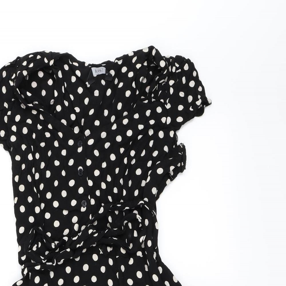 F&F Womens Black Polka Dot  Skater Dress  Size 12