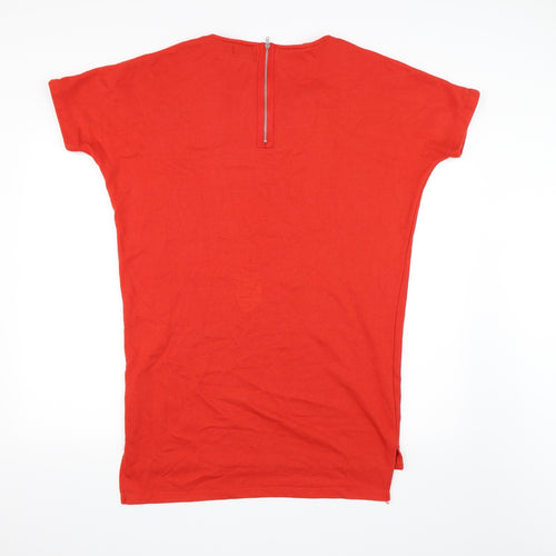 Monki Womens Red   Basic T-Shirt Size S  - Longline