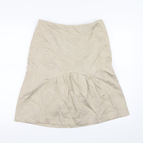 Carla Zampatti Womens Gold   A-Line Skirt Size 8