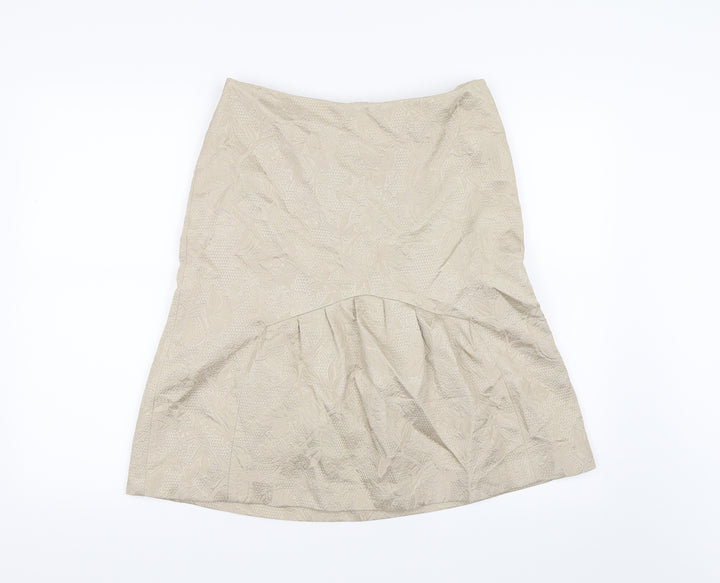 Carla Zampatti Womens Gold A-Line Skirt Size 8
