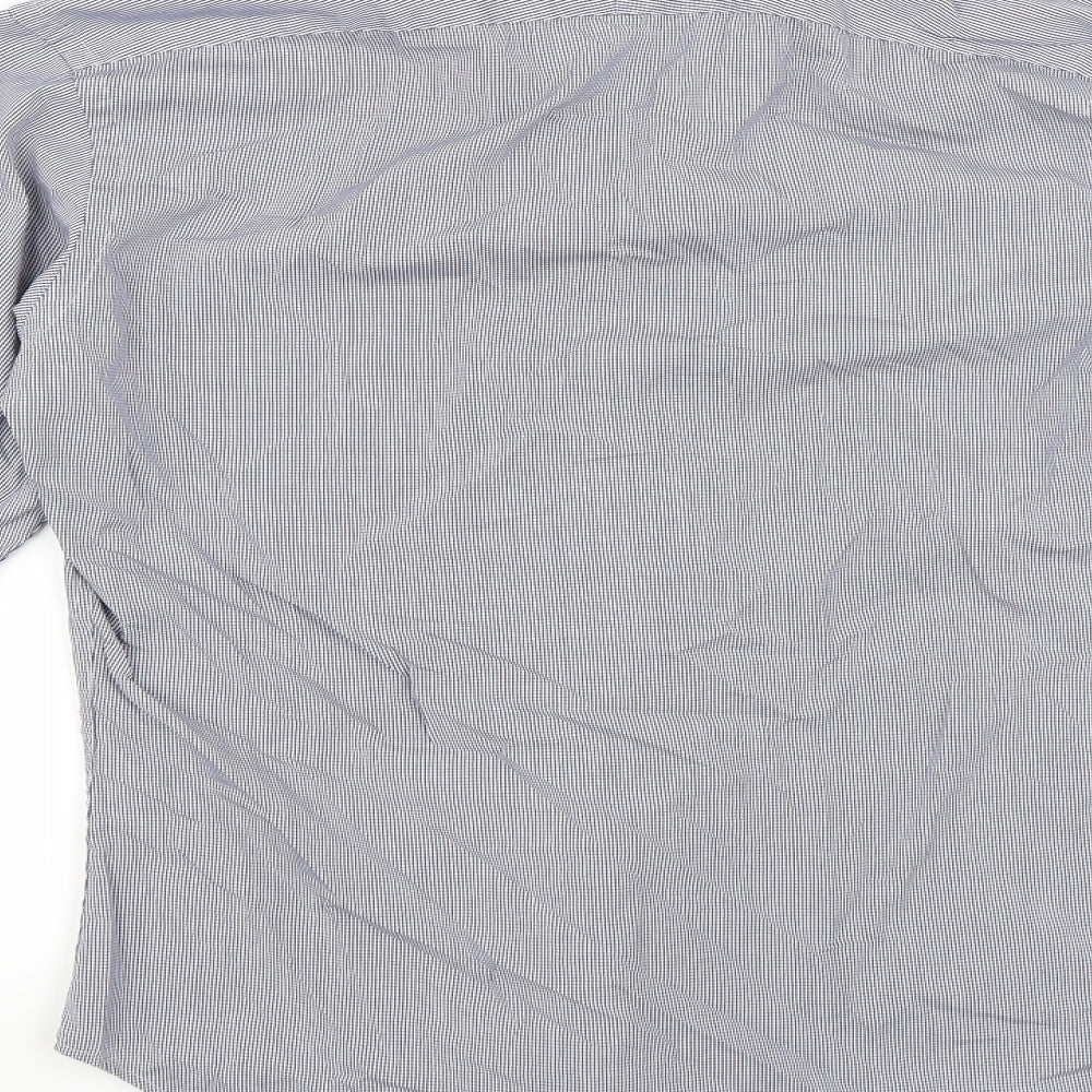 TM Lewin Mens Blue Check   Dress Shirt Size 34