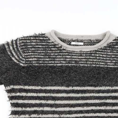 Cotton Traders Womens Grey Striped  Pullover Jumper Size 10