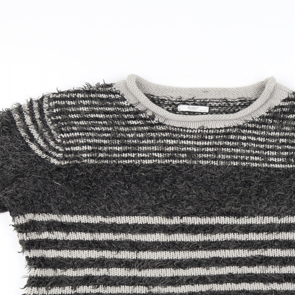 Cotton Traders Womens Grey Striped  Pullover Jumper Size 10