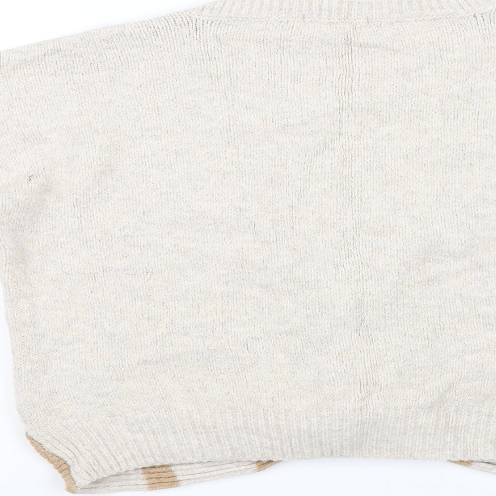 Yes Lola Womens Beige Striped  Pullover Jumper Size S