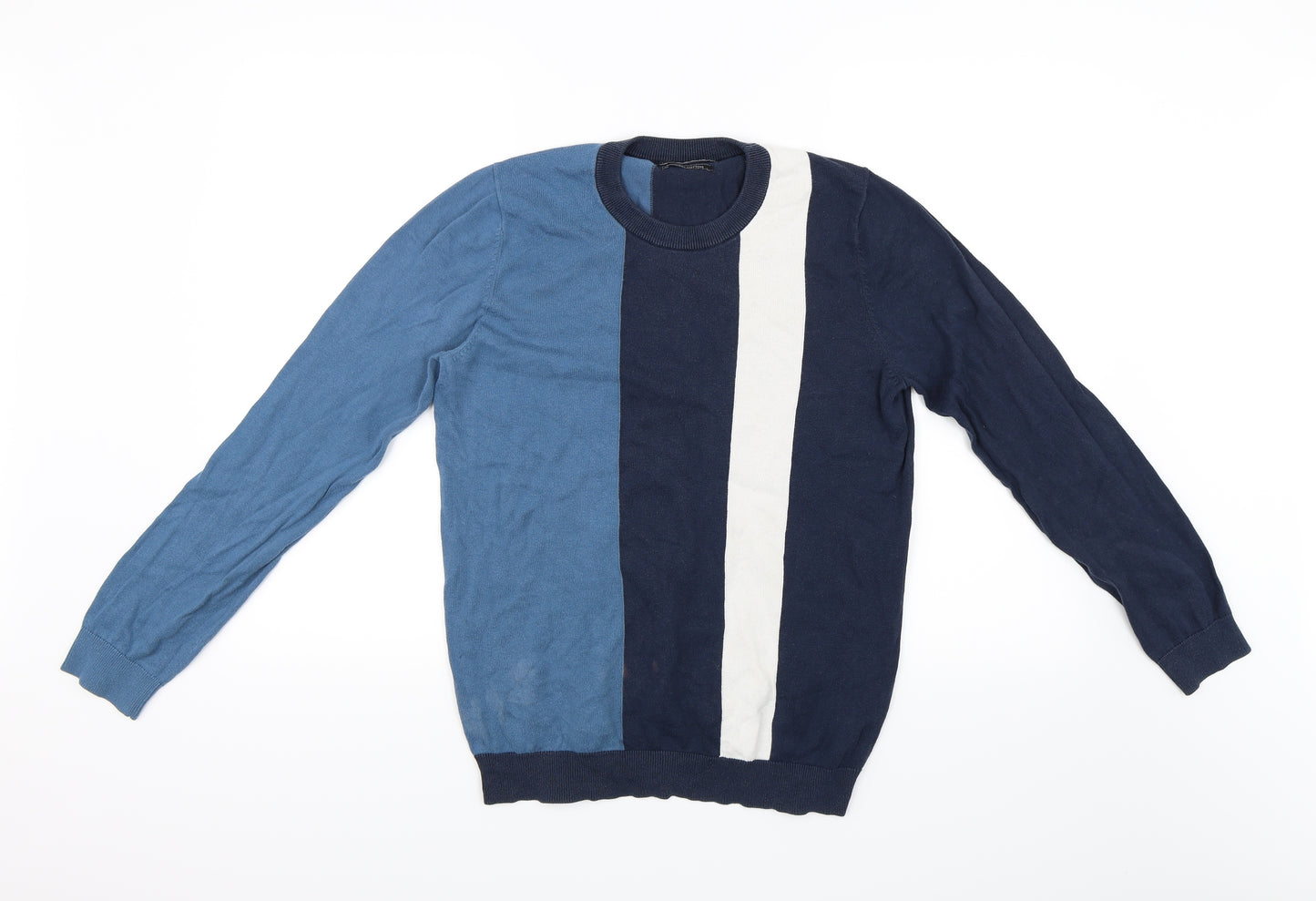 Marks and Spencer Womens Blue Striped  Pullover Jumper Size M