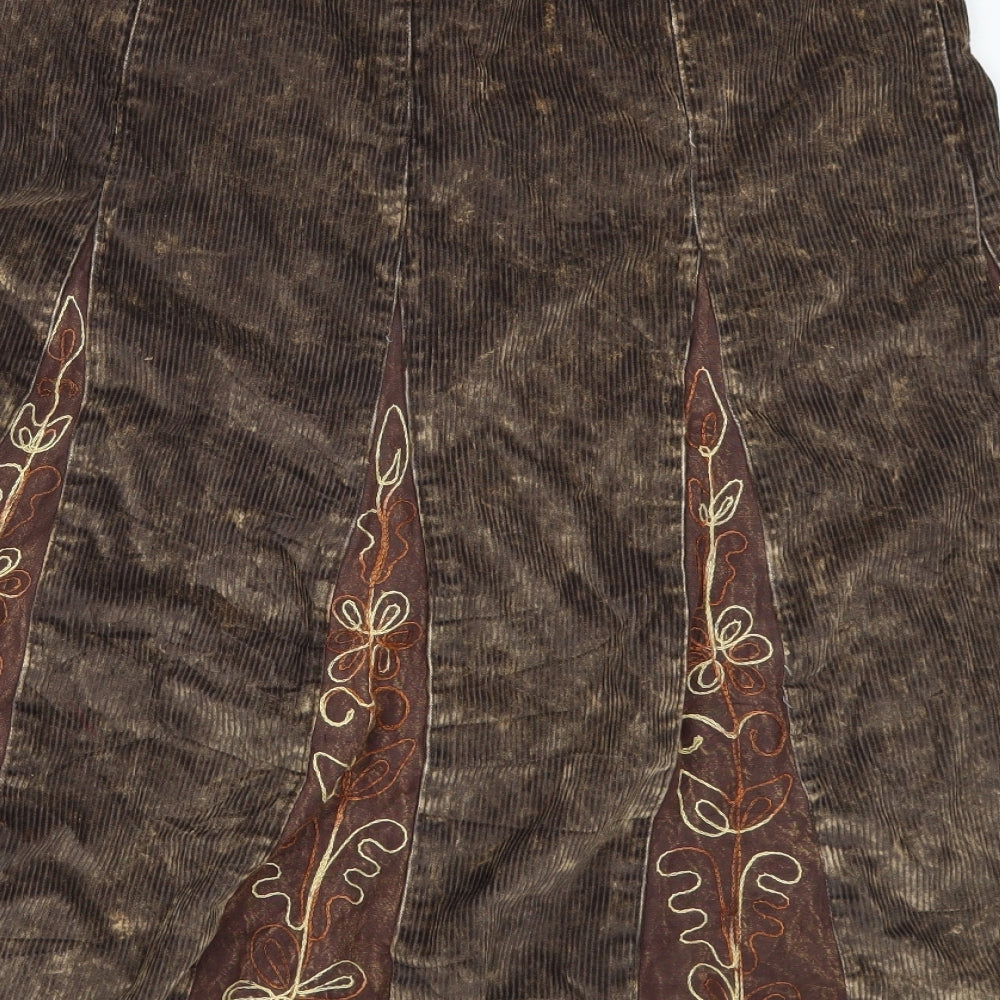 Gringo Womens Brown  Corduroy A-Line Skirt Size M