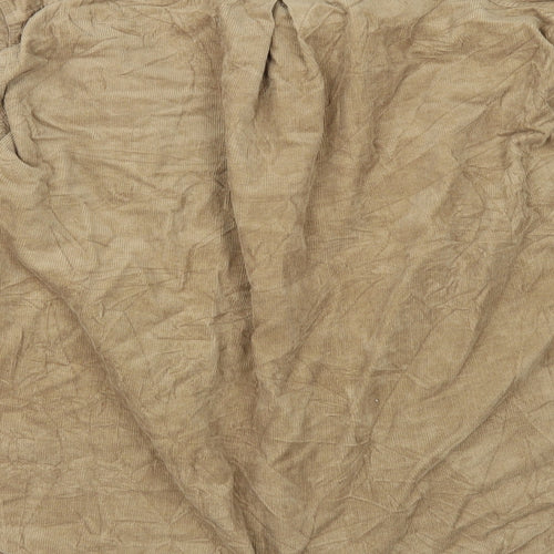 Preworn Mens Beige  Corduroy  Button-Up Size M
