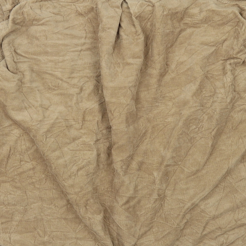Preworn Mens Beige  Corduroy  Button-Up Size M