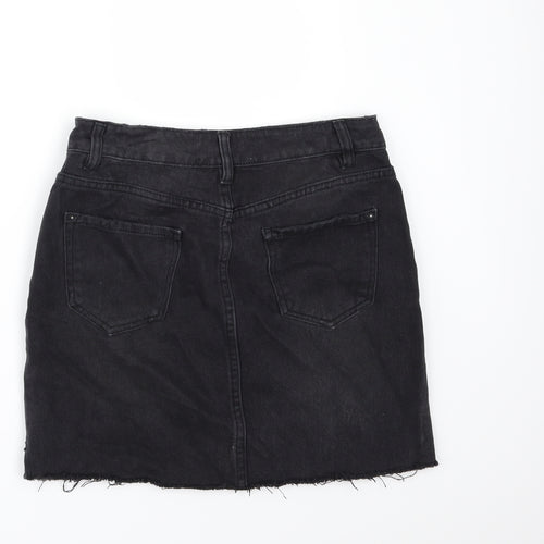Dorothy Perkins Womens Black  Denim Mini Skirt Size 8