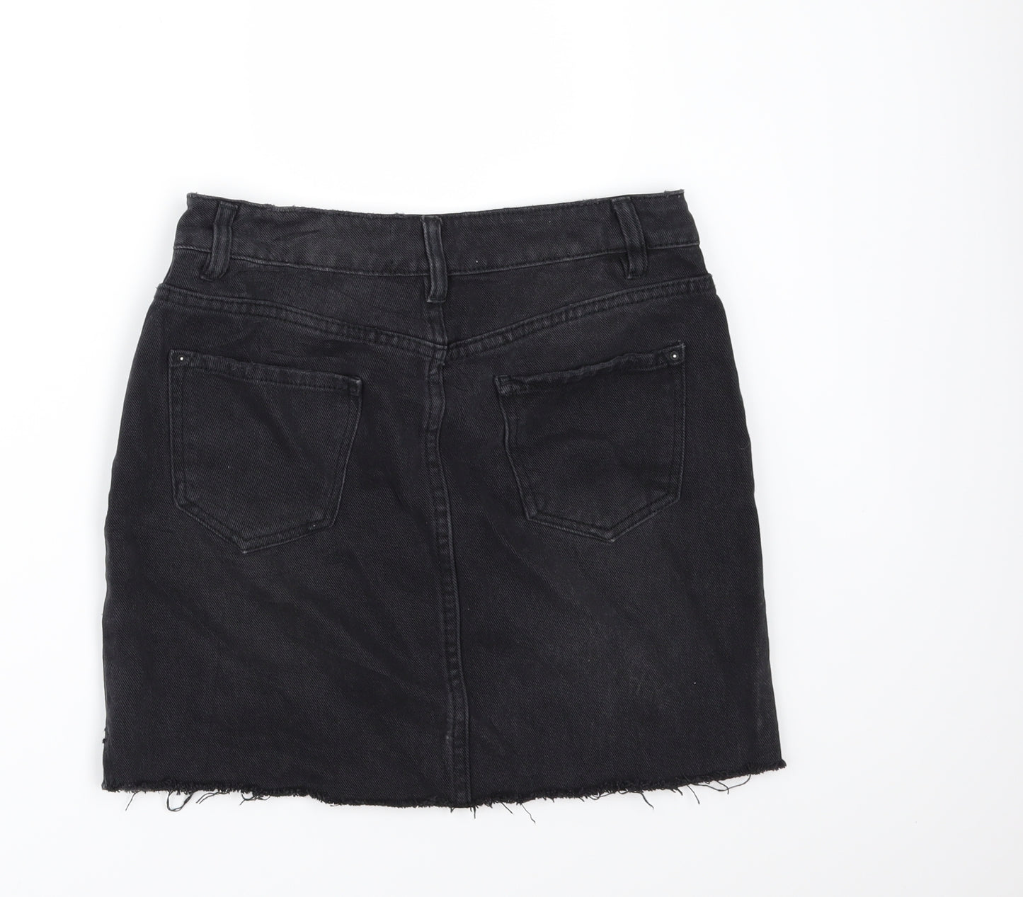 Dorothy Perkins Womens Black  Denim Mini Skirt Size 8