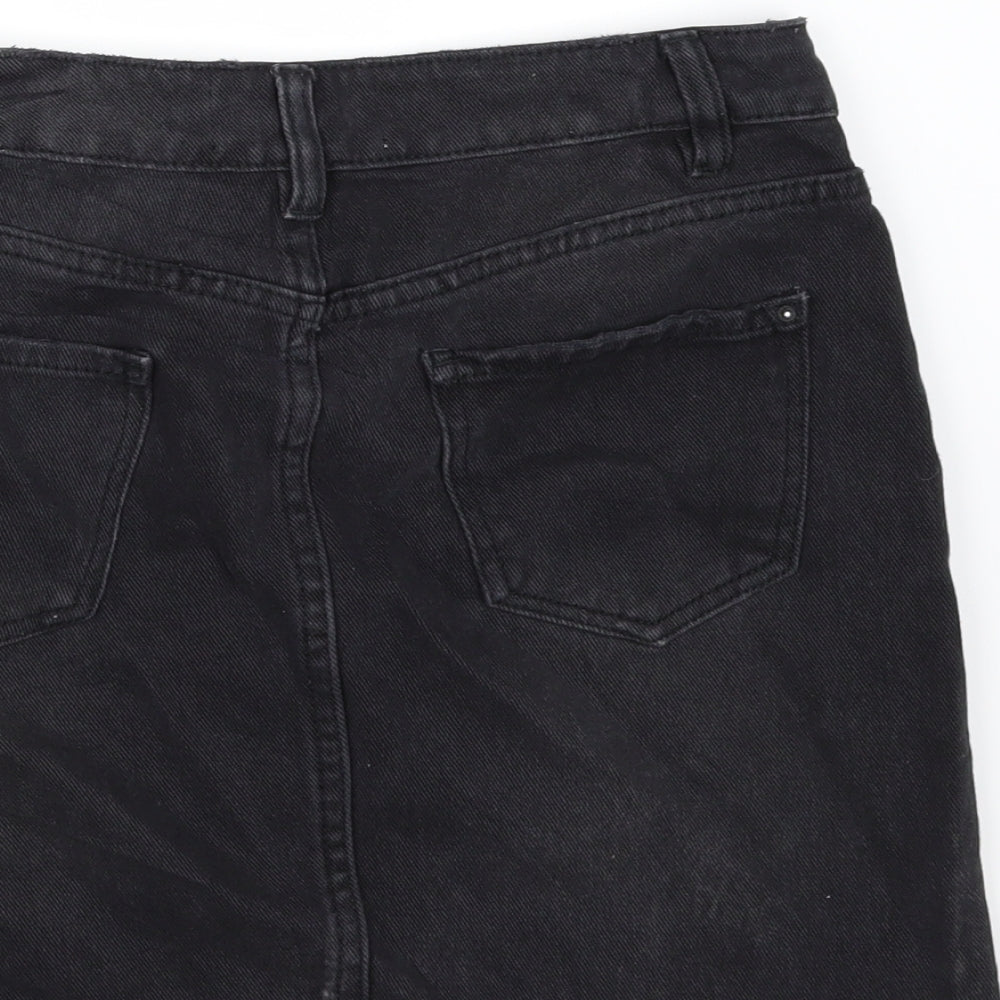 Dorothy Perkins Womens Black  Denim Mini Skirt Size 8
