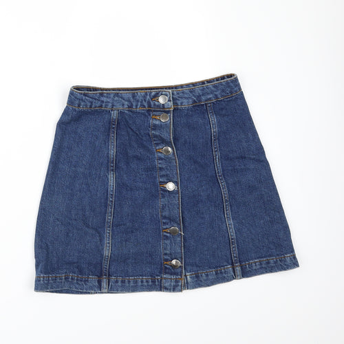 Topshop Womens Blue  Denim Mini Skirt Size 26