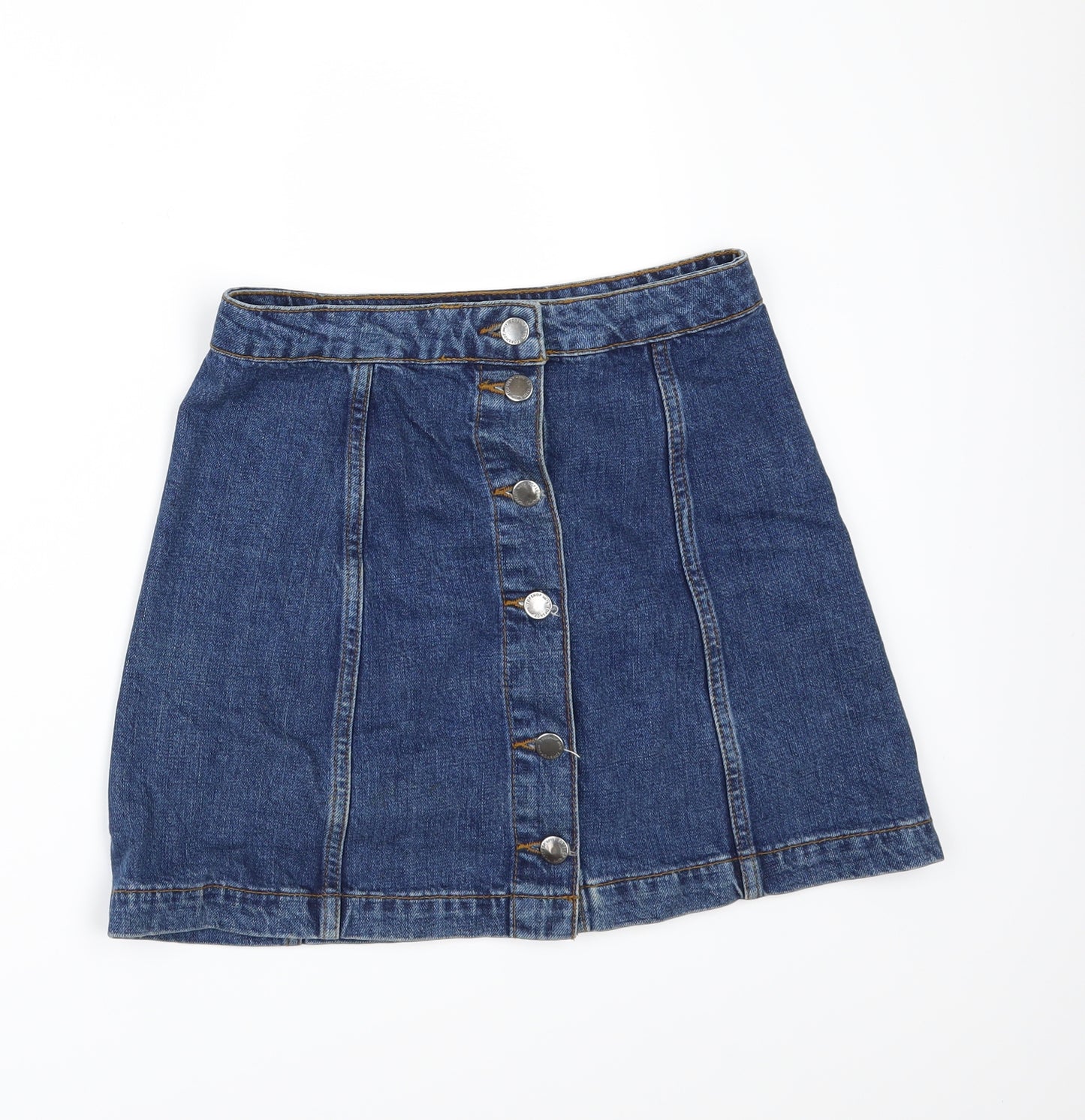 Topshop Womens Blue  Denim Mini Skirt Size 26