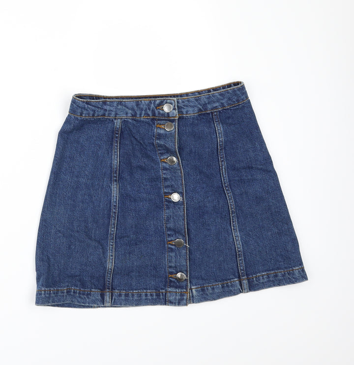Topshop Womens Blue  Denim Mini Skirt Size 26