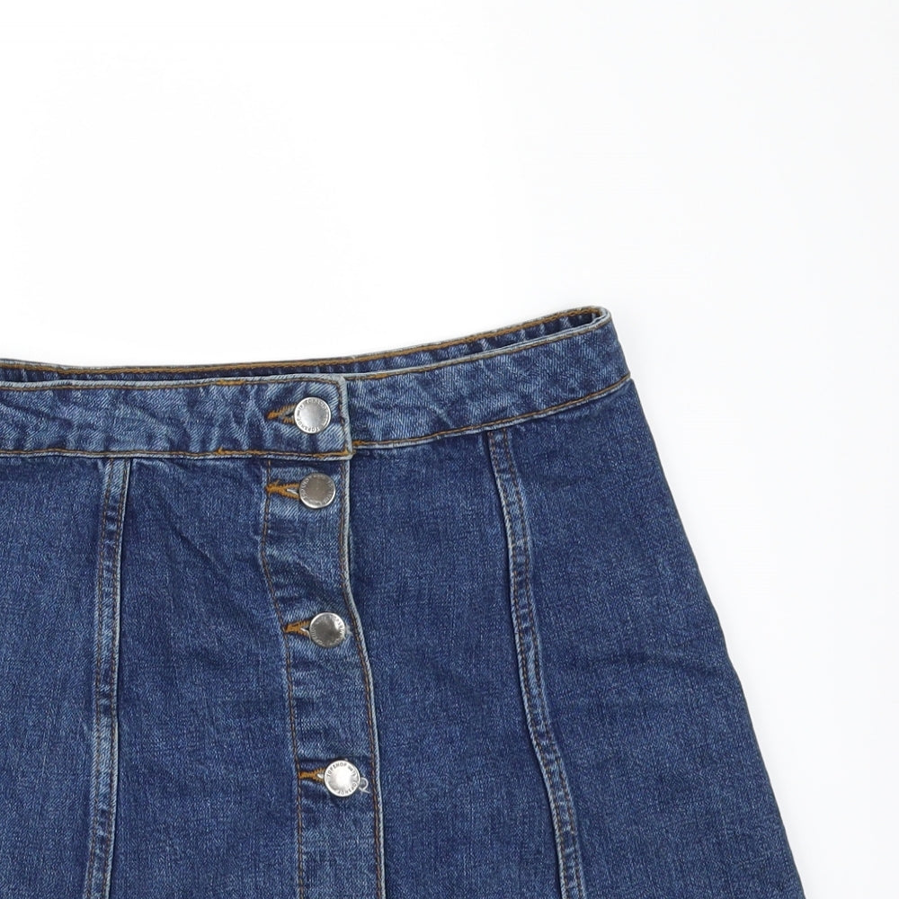 Topshop Womens Blue  Denim Mini Skirt Size 26