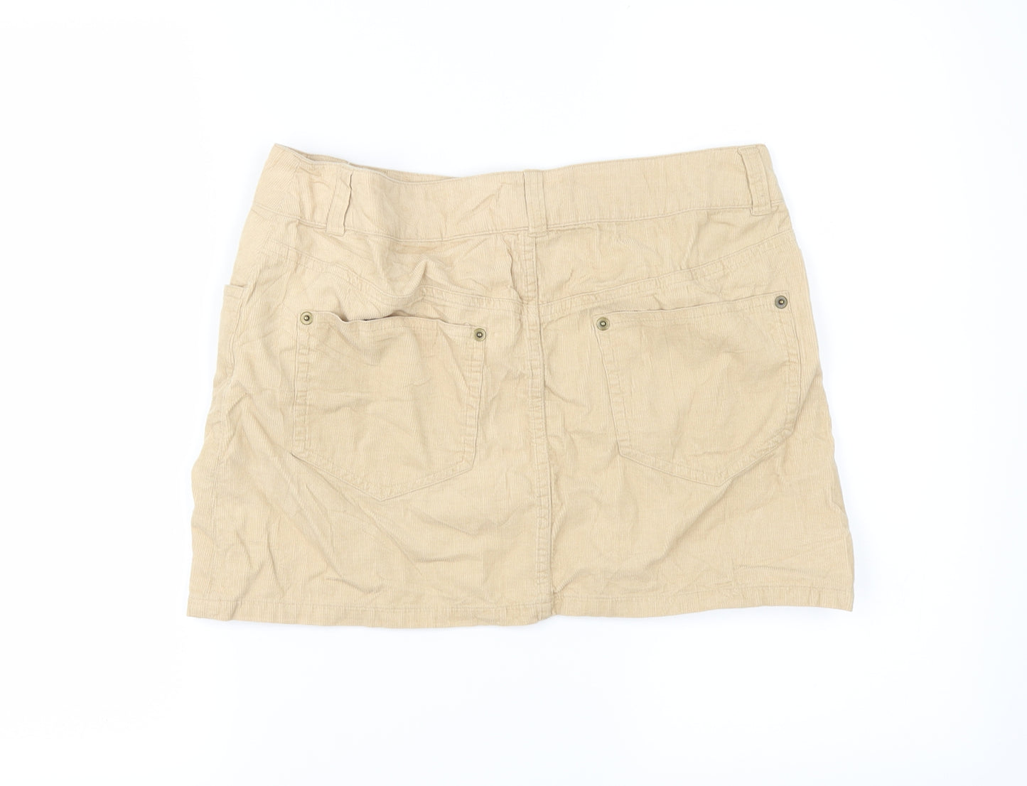 H&M Womens Beige  Corduroy Mini Skirt Size 10