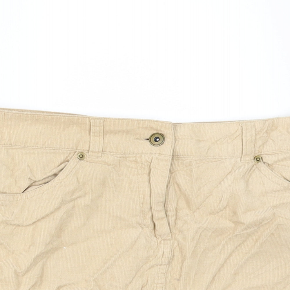 H&M Womens Beige  Corduroy Mini Skirt Size 10