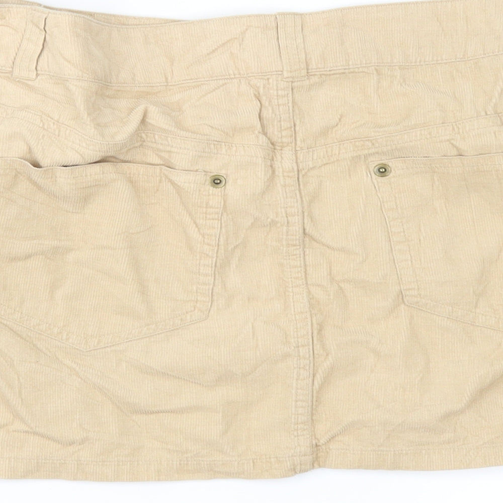 H&M Womens Beige  Corduroy Mini Skirt Size 10