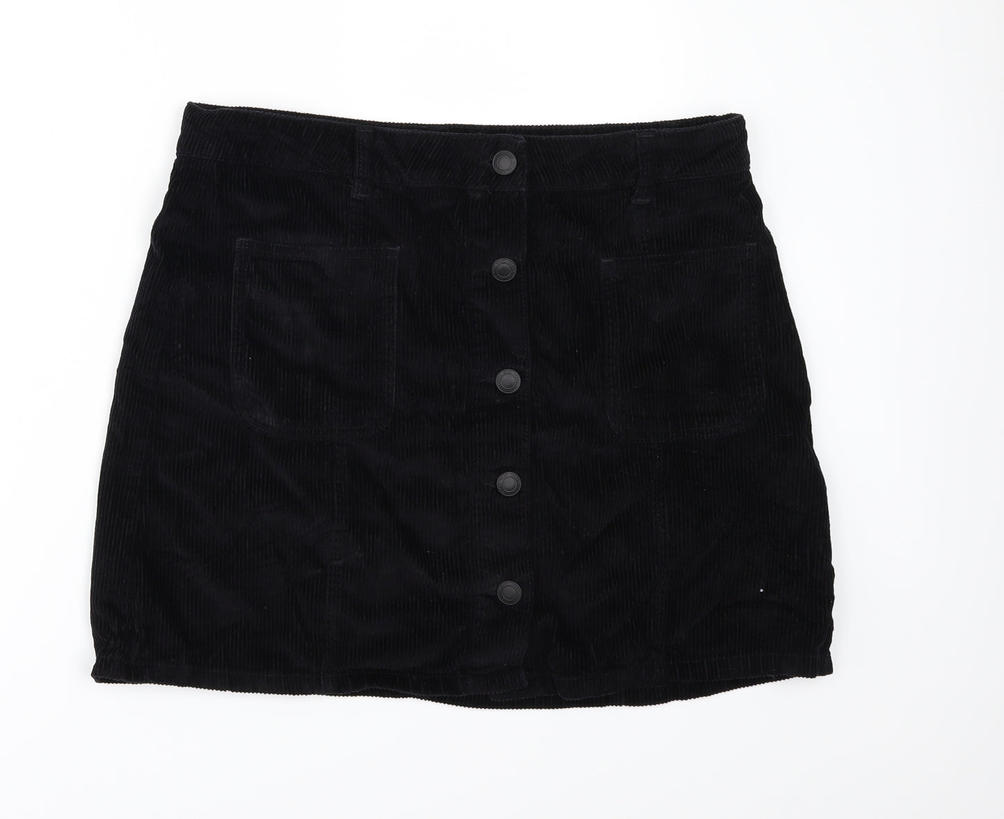 NEXT Womens Black  Corduroy Mini Skirt Size 14