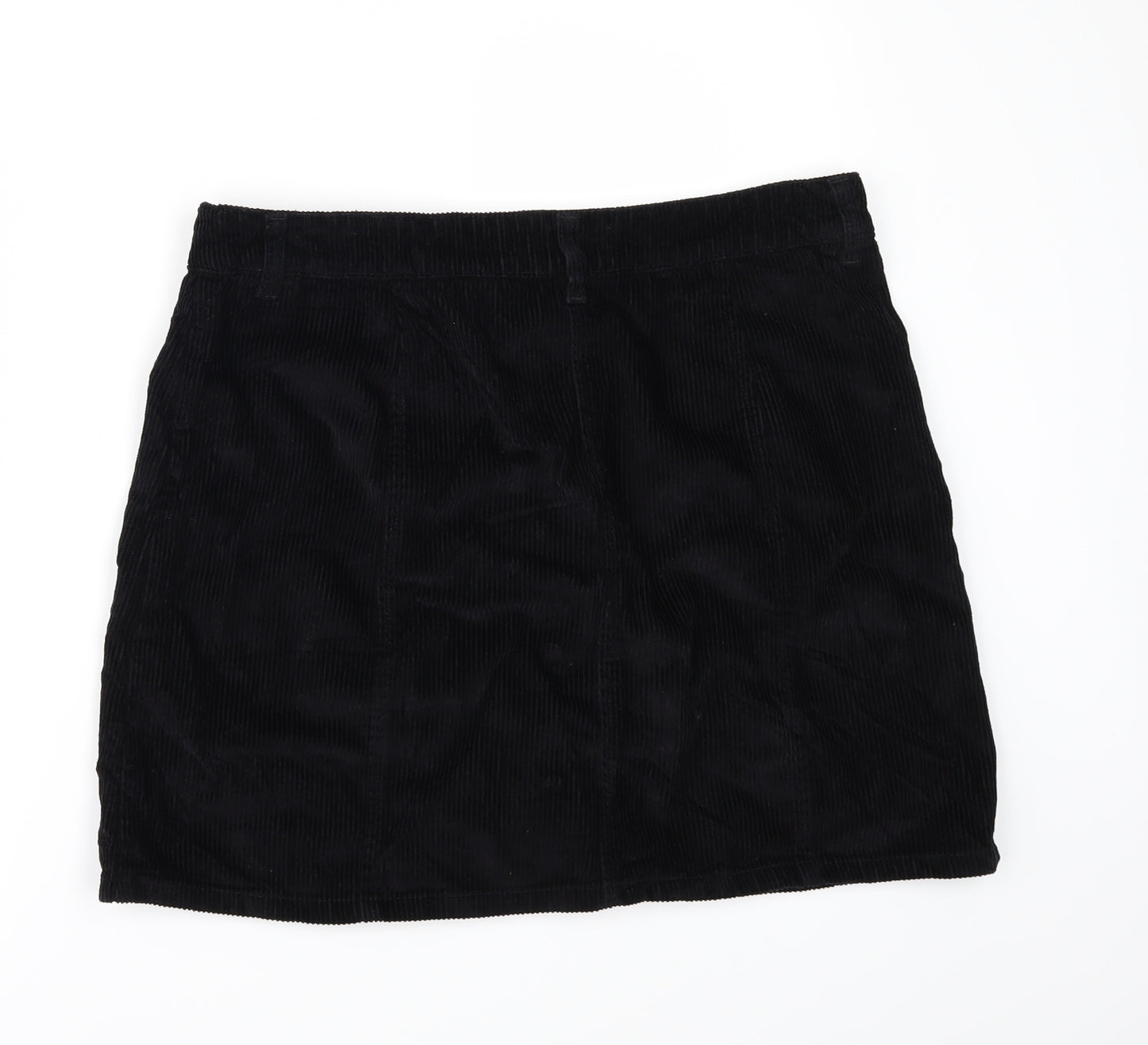 NEXT Womens Black  Corduroy Mini Skirt Size 14