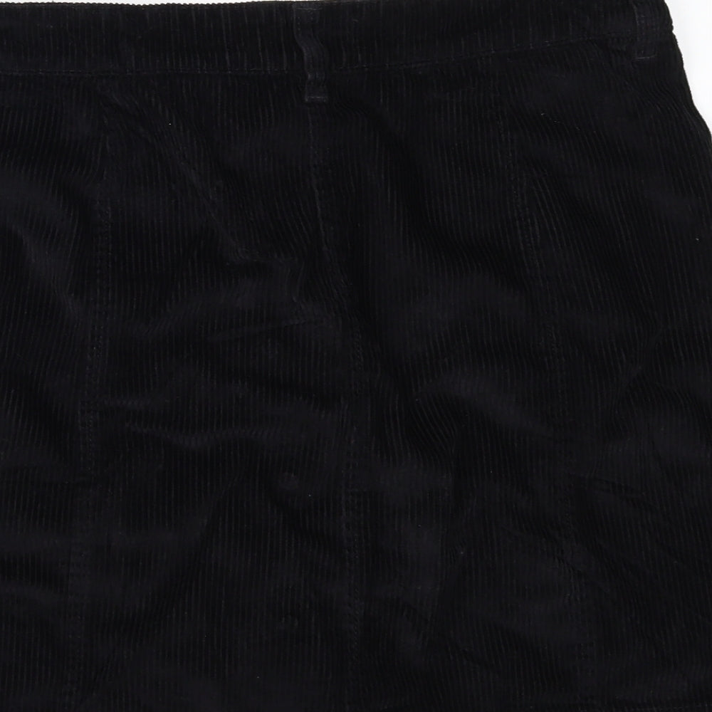 NEXT Womens Black  Corduroy Mini Skirt Size 14