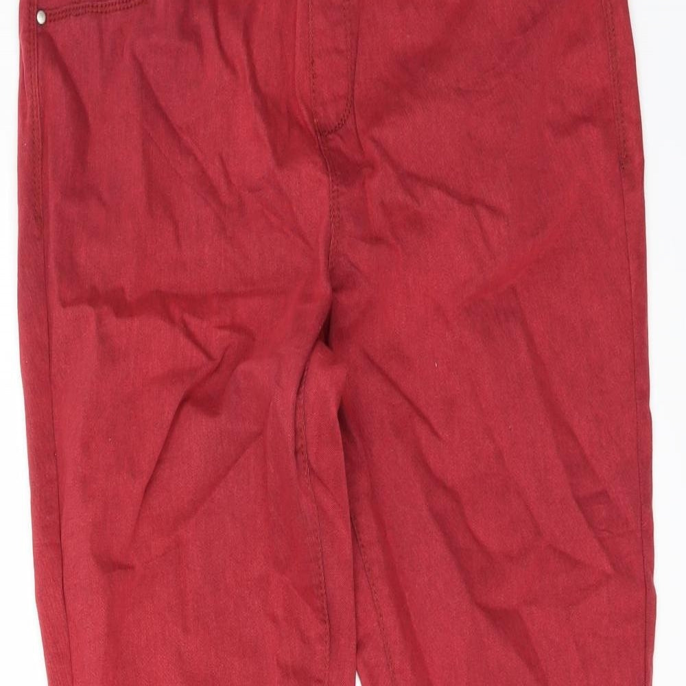 PEP & CO Womens Red  Denim Jegging Jeans Size 12 L28 in