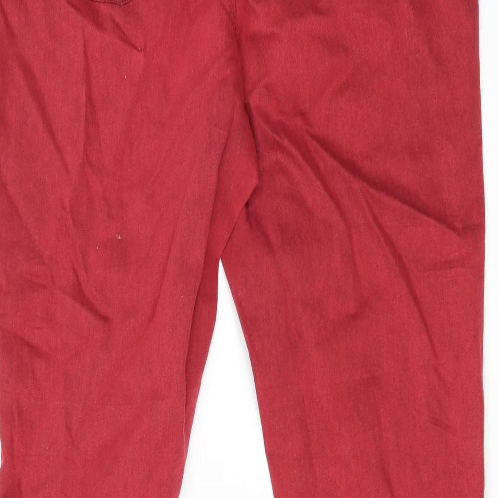 PEP & CO Womens Red  Denim Jegging Jeans Size 12 L28 in